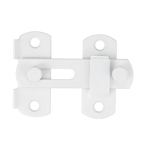 Two Pack White Stainless Steel Barn Door Latches For Gate And Sliding Doors Flip Bi-Fold Lock Antique Style Suitable For Wine Cabinets And Closets Durable Rust-Resistant Finish Small White Size front view