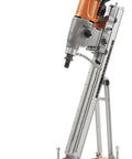 Straight Up Kickass Core Drill And Stand With 4.29 Hp Motor, grey and orange rig for precise concrete boring.