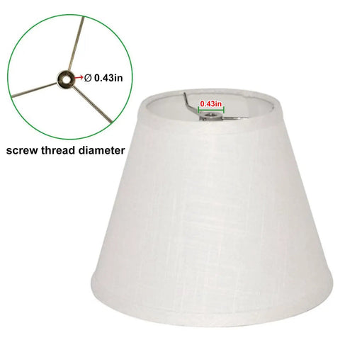 Barrel White Small Lamp Shade For Table Lamps Replacement 5x9x7 Inch Fabric Cloth Spider Model Requires Harp Or Bulb Clamp Adapter 0.43 Inch Screw Thread Diffuses Warm Soft Light For Home Decor