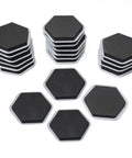 Total Game Changer 20 Pack Heavy Duty Furniture Sliders For Smooth Carpet Moves No Sweat Gliding Self Adhesive Backing shown in hexagonal shape.