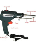 Alt Tag: 60W Soldering Iron Kit With Internal Heat Desoldering Pump Solder Wire Tweezers And Stand, manual soldering gun close-up
