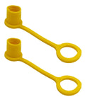 Three Quarter Inch Soft PVC Dust Free Yellow Protection Cap For Propane Quick Connect Hose Fittings And Male Fittings 2 Pack Fits Up To 1.02 Inch Diameter