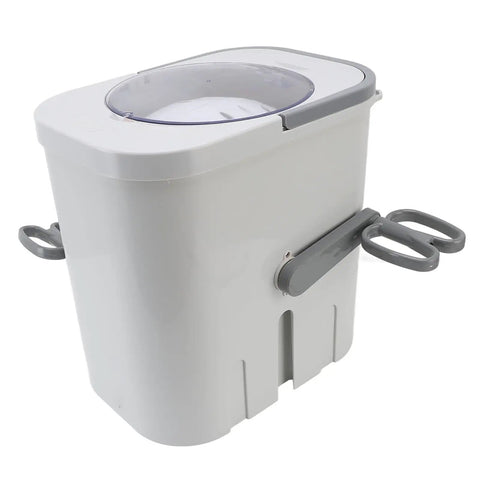 No Fuss Portable Clothes Washer Game Changing Hand Crank Operation, compact manual laundry machine with gray handle.