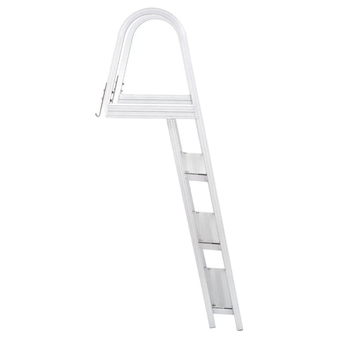 76-Inch 3-Step Marine Boarding Ladder, Heavy-Duty Aluminum, Saltwater And Freshwater Resistant, 300 Lb Capacity, Rugged Dockside Boat Access Ladder For Easy Water Exit. Side view.