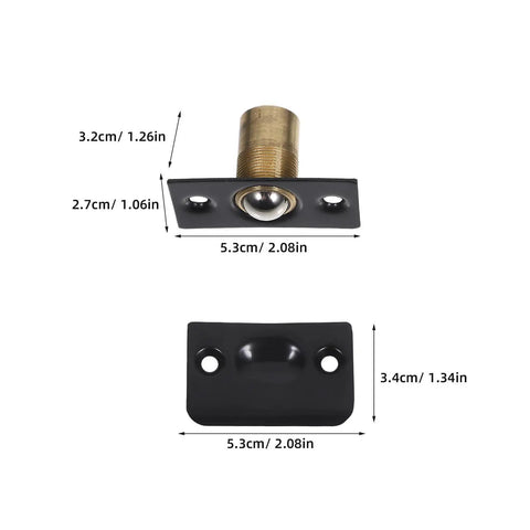 4 Sets Adjustable Ball Catch For Closet Doors With Strike Plate In Stainless Steel Black Hardware Hidden Design Durable No Hassle Tool Free Install