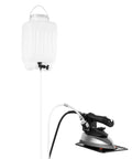 Pro Grade 1200W Electric Steam Iron with Gravity-Feed System and Large Water Tank for Quick Presses, displayed with hose attachment.