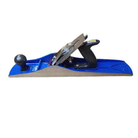 Kick Some Sawdust With This Solid Cast Iron Jack Plane Number Six featuring a blue base and carbon steel blade side view.