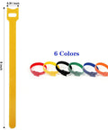 102 Piece Reusable Hook And Loop Cable Ties Set, 8 Inch Multicolor Nylon Fabric Fastening Straps in assorted colors
