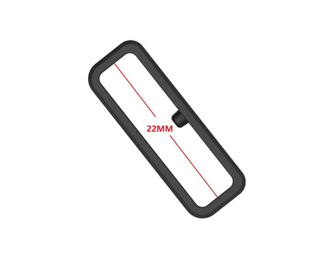 Rock Solid Silicone Keeper Rings For Watch Bands No Dangle Drama Quick Snap Retainer Clips in black, 22mm size view.