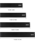 Modern Black Bathroom Vanity Light 32 Point 6 Inch 30W Up And Down Indoor Wall Fixture size comparison chart