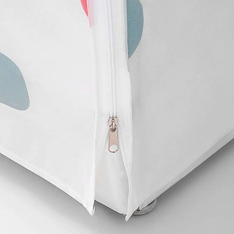 Close-up of zipper on Washing Machine Cover Front Load Waterproof Dustproof Protector With Zipper Access For Washer And Dryer