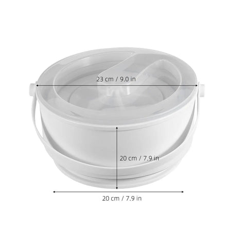 Compact Folding Mini Washing Machine Portable Laundry Basin with measurements, ideal for dorms and road trips.