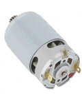 RS550 18V DC Geared Micro Motor Featuring 14 Tooth Spur Gear With Nine Point Five Millimeter Shaft High Torque Brushed Design seen from side