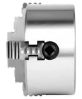 Side view of Three Inch 4 Jaw Lathe Chuck With Independent Reversible Jaws K72-80 Manual Turning Machine Accessory.