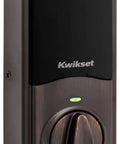 Back view of Traditional Home Connect Keypad Smart Lock Deadbolt With 10 Button Keypad One Touch Locking 250 User Codes Z Wave 700 SmartKey Satin Nickel Finish Backward Compatible With Existing Hubs And Panels