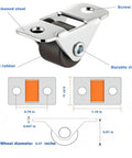Diagram of Mini Fixed Caster Wheels Set 12 Pack 0.5 Inch Low Profile Rubber Casters With Steel Top Plate Non Swivel for Furniture
