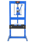 6 Ton Hydraulic Shop Press Heavy Duty H Frame Floor Press With Adjustable Height And Stamping Plates for auto repair, blue steel frame.