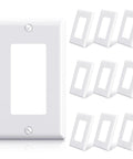 Durable No-Fuss Decorative Receptacle Wall Plate 1-Gang Standard Size Decorator Covers Unbreakable Polycarbonate Faceplates UL Listed 10 Pack