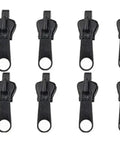 12 Piece Black Zip Puller Repair Kit Instant Zipper Set Replacement Pack for Coats Jackets Luggage and Backpacks Easy Rescue Fix