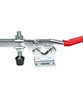 4 Pack 225D Quick Release Toggle Clamps With Killer Grip And Hella Tight 500 Pound Hold For Woodworking Jigs Fixtures Welding Station And Drill Press Setup, showing a robust zinc-plated clamp with red handle.