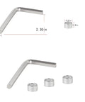 Allen wrench and spacers for Belt Grinder 2x72 Wheel Set For Knife Grinder visible with dimensions labeled.