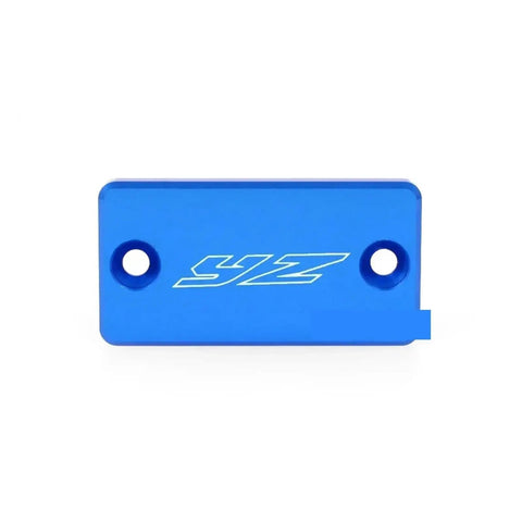 Front And Rear Brake Fluid Reservoir Cover And Master Cylinder Cap For Yamaha YZ450F YZ250F YZ125 YZ85, blue anodized plate