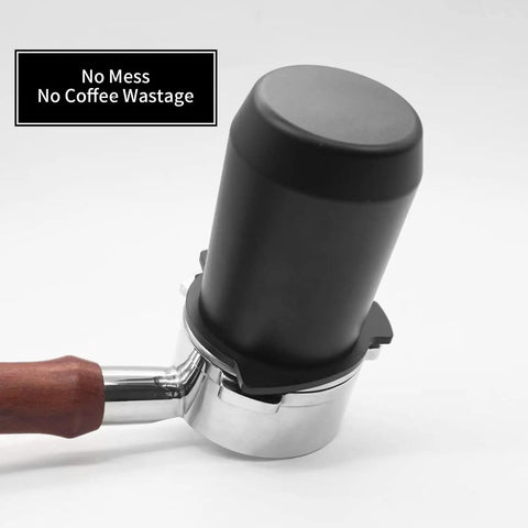 54mm Espresso Dosing Cup For Portafilter With Grinder Activating Ring Matte Black Grounds Cup on 54mm portafilter