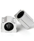 SCS8UU 8MM Linear Bearing Slide Block For Slick Motion And Heavy Duty Grind With Built Tough Rails And Dead On Accurate CNC Machinery Plug And Play Setup, silver slide bushings