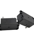 Beefy 12V DC 30A General-Purpose Relay For PCB Or Panel Mount, DPST-NO, in black with flange, shown in a 2-Pack set