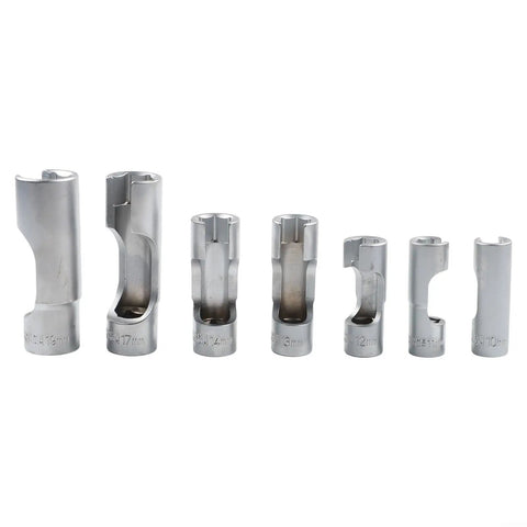 Diesel Injector And Fuel Line Socket Set With Slotted Open End Design For Hard To Reach Nuts Three Eighths Inch Drive