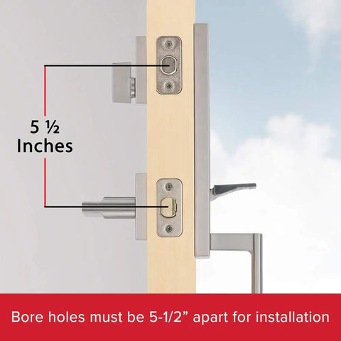 Vancouver Front Door Lock Set With Exterior Handleset And Reversible Interior Lever Satin Nickel Finish installation guide