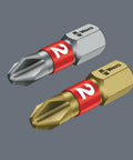 Two screwdriver bits from Your Go To 40 Piece Tool Check Combi Set For Manual And Machine Use With Zyklop Mini 1 Quarter Inch Bit Mounting