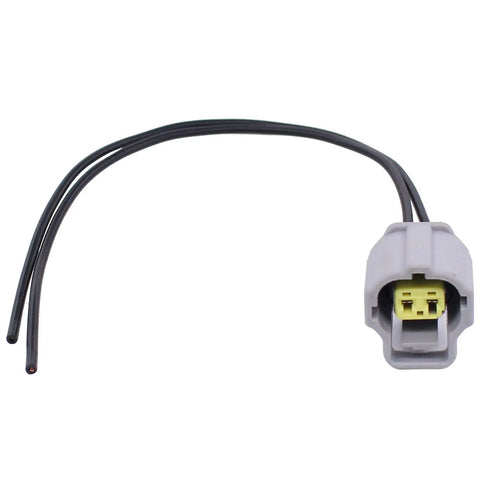 Toyota Engine Coolant Temperature Sensor Upgrade for Tacoma Tundra 4Runner Camry and More Keep Your Ride Cool Under the Hood with Accurate Temp Readings Quick Install and Reliable Engine Performance. gray plastic coolant temperature sensor connector with two black wires