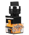 Side view of Momentary Rotary Selector Switch 2 Position Self Resetting 22mm Mounting Hole 10A 220V 380V Plastic Control Switch