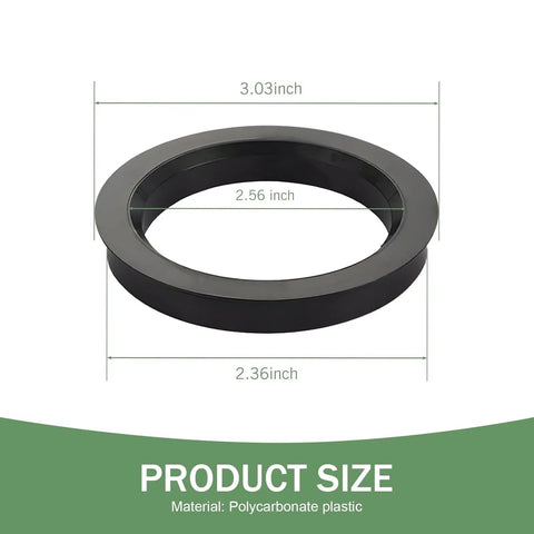 4 Pack Hub Centric Ring Set, 60.1 Mm To 73.1 Mm Wheel Bore Adapters, polycarbonate ring dimensions shown in inches.