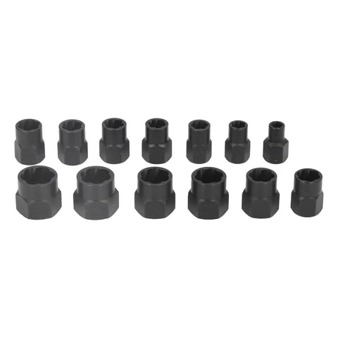 Xixian Impact Nut Bolt Remover Set 13 Pc Stripped Screw Extractor Socket Kit Built Tough For Rusted Fasteners High Grade Chrome Moly Steel Heavy Duty Extraction Tool For Your Garage Work Needs, 13 black extractor sockets