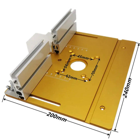 Heavy Duty Aluminum Router Table Insert Plates 3 Pack, 240x200mm, aluminum, for precise wood milling and trimming.