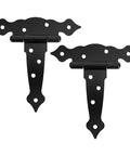 Heavy Duty T Shaped Barn Door Hinges Iron Hardware Kit For Fences And Gates 6 Inch 2 Pieces Easy Install With Rust Resistant Finish