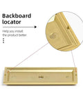 Backplate of Brushed Gold Cabinet Knob With Classic Square Backplate Set Of 6 Modern Zinc Alloy Drawer Knobs For Furniture, Rust Resistant
