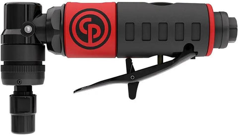 Heavy Duty Right Angle Air Die Grinder with a compact build and 1/4 inch collet, ideal for grinding and polishing.