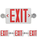 LED Exit Sign With Battery Back Up And Emergency Lights, Red Exit Letters, Two Adjustable Heads, AC 120V/277V, UL Certified, 4 Pack
