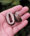 Hand holding Koshirae Tsuba Fuchi Kashira Menuki Set for Samurai Swords Dope Alloy Guard and Handle Caps Fit 68 85 Size