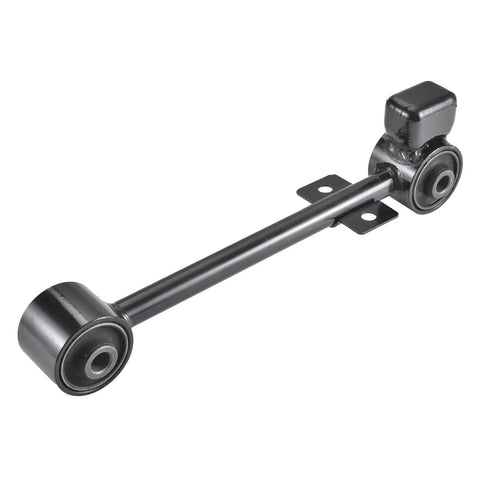 Close-up of rear lower control arm from 4 Piece Rear Upper And Lower Control Arm Trailing Arm Kit For 1997 2004 Nissan Pathfinder And Infiniti QX4 Direct Fit Replacement With OEM Grade Durability And Smooth Handling.
