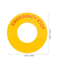 Emergency Stop Sticker Set For Machinery And Generators, Peel And Stick Safety Warning Signs, 62mm Outer Diameter, Yellow