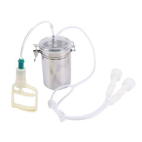 Manual Milking Machine With Two Thousand Milliliters Stainless Steel Bottle Portable Milking Kit for Dairy Farm and Milk Plant