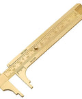 Pocket Brass Vernier Caliper With Double Scale Sliding Gauge Bead Measuring Tool Mini Gold Ruler 100mm Millimeter Gauge For Jewelry Making