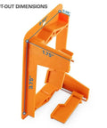 Low Voltage Single Gang Drywall Mounting Bracket dimensions for old work, cut-out sizes shown on orange bracket.