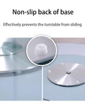 Non-slip back of base for Heavy Duty 40 Inch Tempered Glass Lazy Susan Turntable ensuring stability during use.