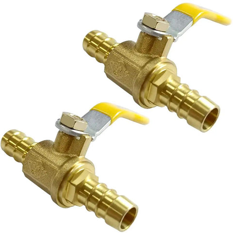5/8 Inch PEX Brass Ball Valve Pack Of 2 For Cold And Hot Water Shut Off Push To Connect, Tool Free Install