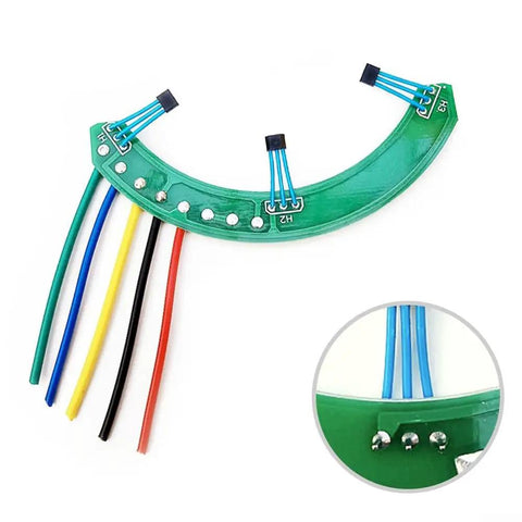 Hall Sensor Cable For Electric Bikes And E Bikes With 60 Degree Phase Plate, green PCB, wires for differential motors replacement